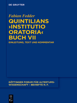 cover image of Quintilians ›Institutio oratoria  Buch VII